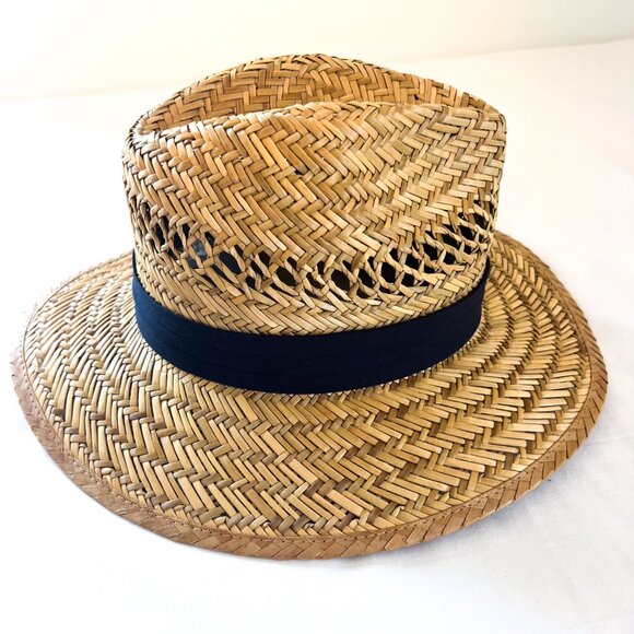Panama Jack Safari Straw Hat 3" Big Brim 3-Pleat Ribbon Inner Elastic Sweatband - Picture 7 of 16
